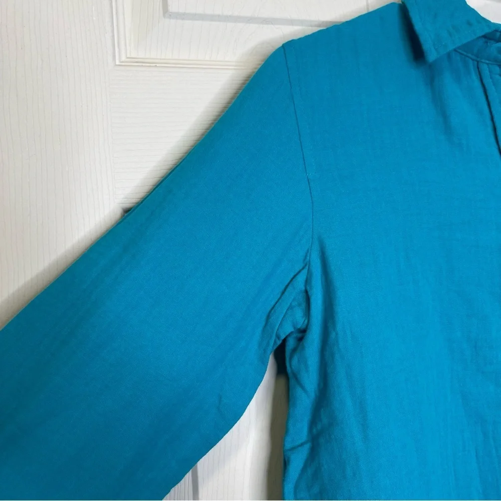 J.Crew Teal Double-gauze button-up shirt Sz Xs
